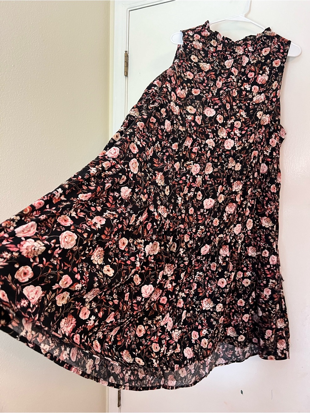 Time and Tru Black Floral Flowy Midi Dress Size XXL